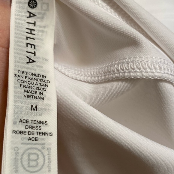 Athleta Ace Tennis Front Zip-Down Dress Spandex White Women Size Medium NWT - Picture 13 of 15